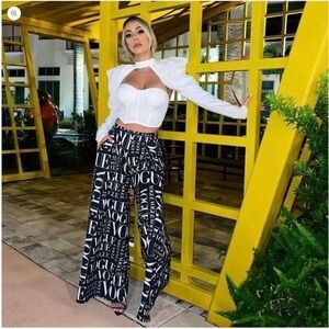 🌸Nylon Apparel Palazzo Pants VOGUE🖤🤍